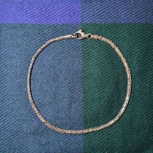 15 Inch Byzantine 925 Silver Chain with Clasp